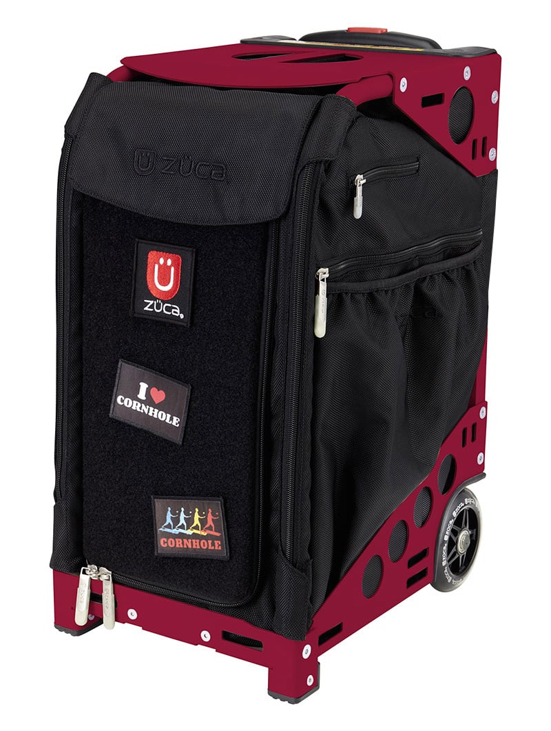 ZÜCA Cornhole Pro Rolling Bag - Black/Candy Red 2 ZÜCA Cornhole Pro Rolling Bag - Black/Candy Red - Image 2