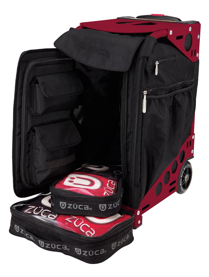 ZÜCA Cornhole Pro Rolling Bag - Black/Candy Red 1 ZÜCA Cornhole Pro Rolling Bag - Black/Candy Red